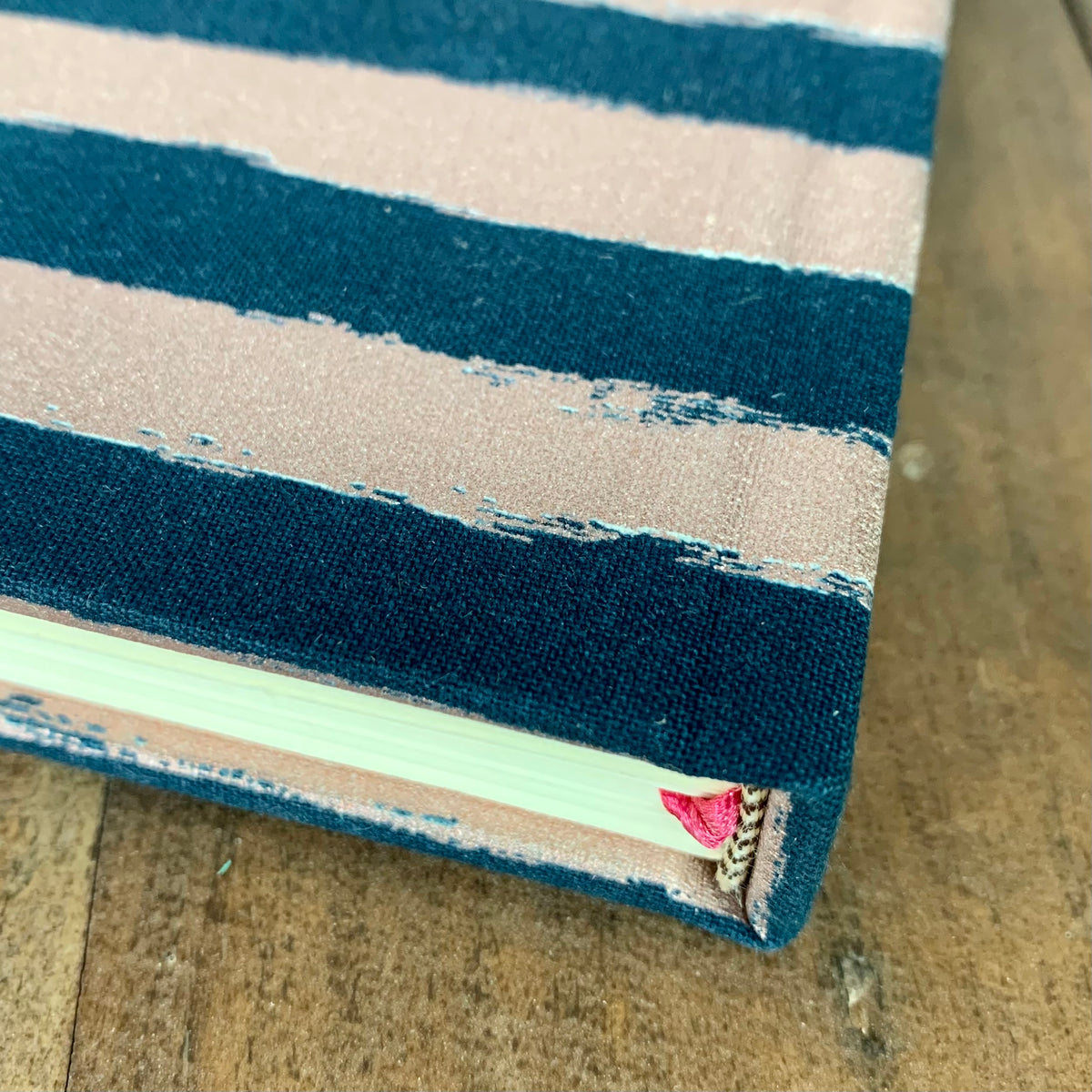Fabric Covered Journal | Pink &amp; Blue Stripes