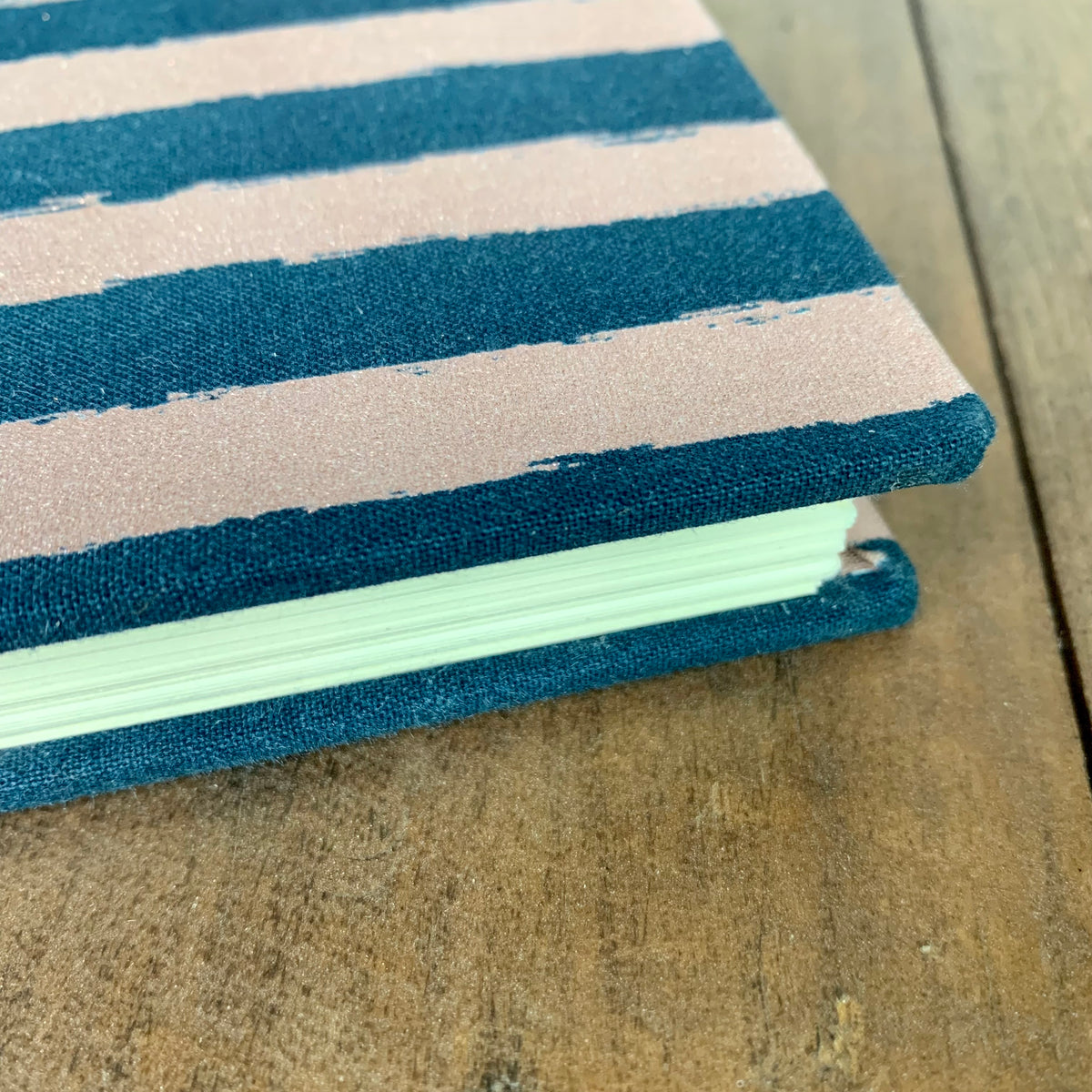 Fabric Covered Journal | Pink &amp; Blue Stripes