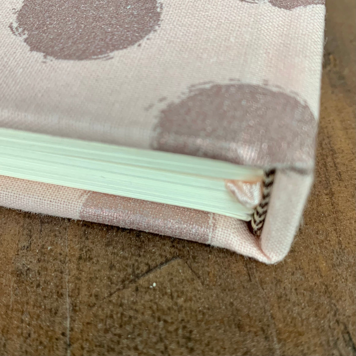 Fabric Covered Journal | Metallic Pink Dots