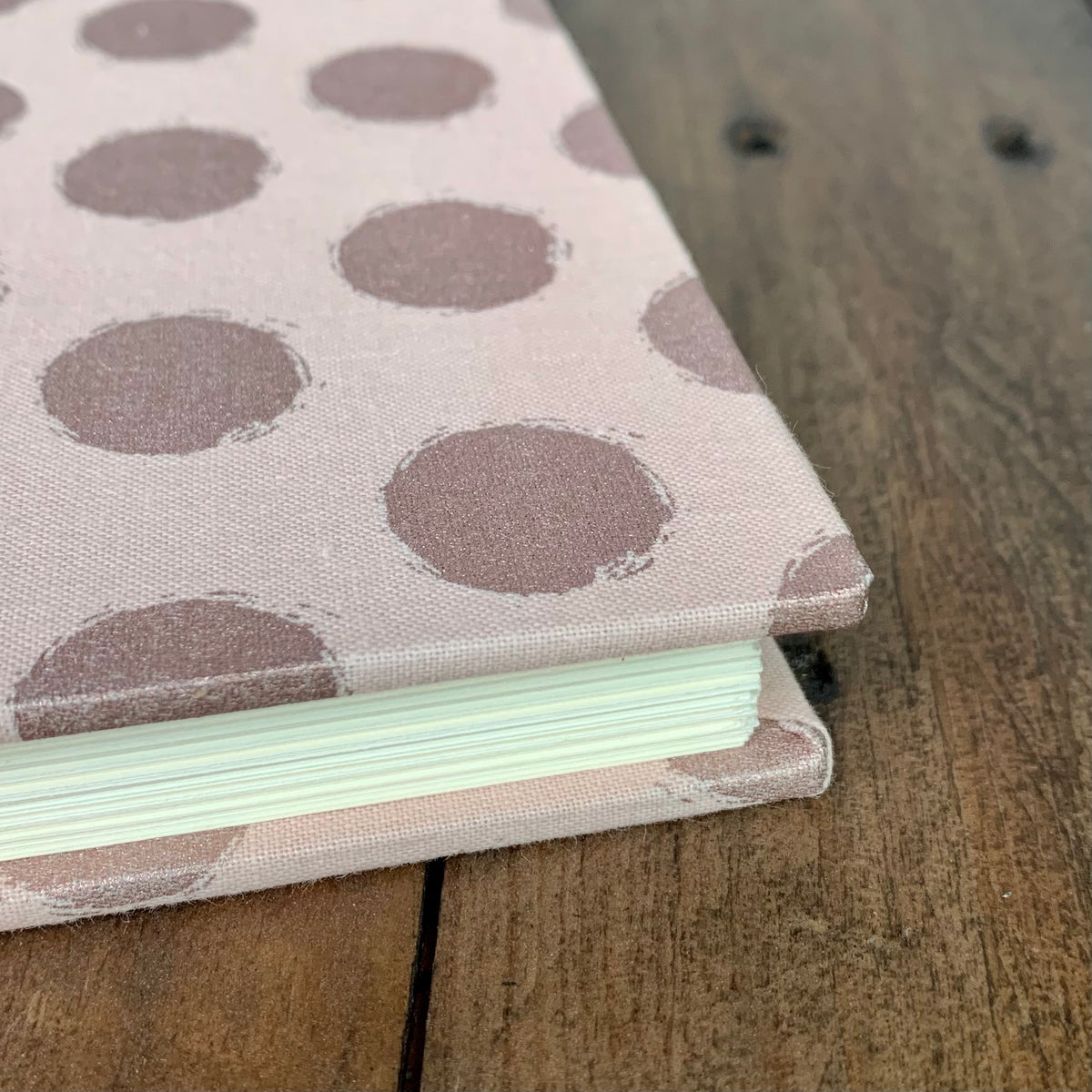 Fabric Covered Journal | Metallic Pink Dots
